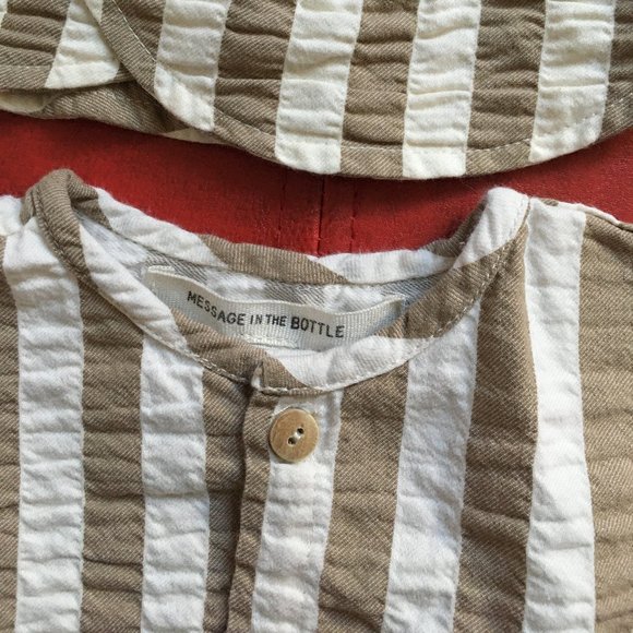 Message in the bottle baby romper and sunhat set - 1 month - Picture 4 of 5